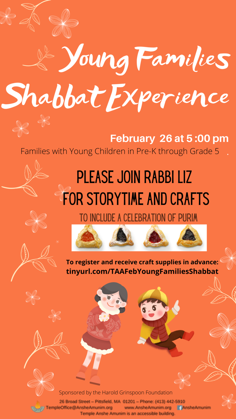 Banner Image for Young Families Shabbat Experience - February 2021