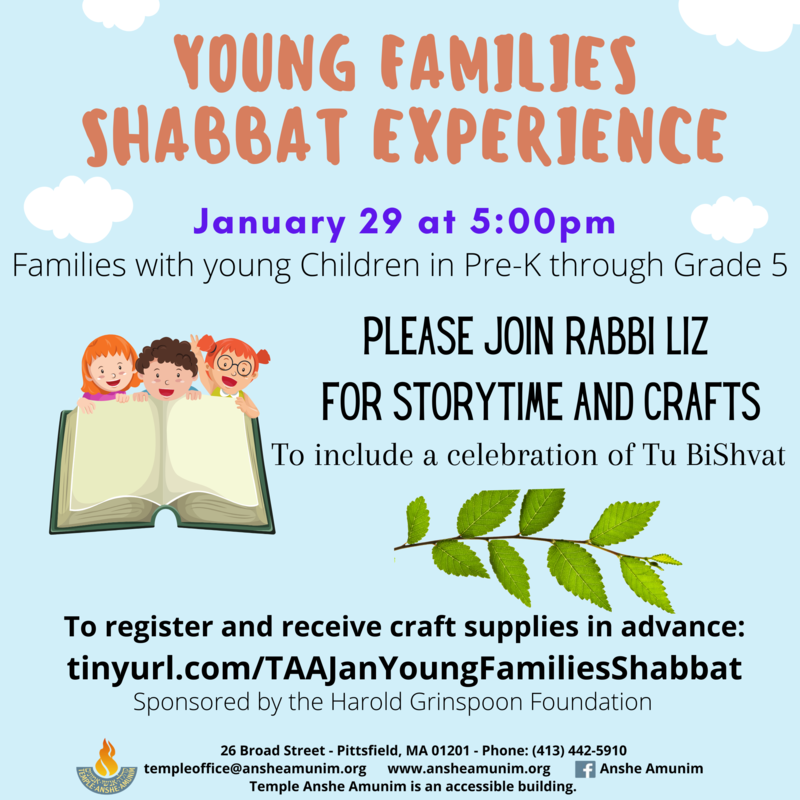 Banner Image for Young Families Shabbat Experience - January 2021