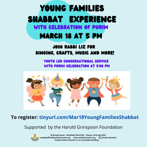 Banner Image for Young Families Shabbat Experience - March 2022